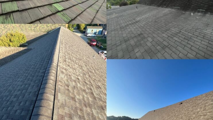 Image of different roofs with new shingles